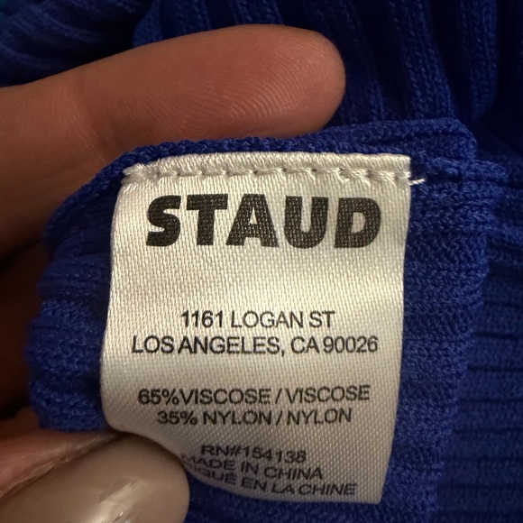 Staud Ribbed Colorblock Button-Front Midi Dress – NWT – Size XL MSRP $325 - Picture 5 of 5